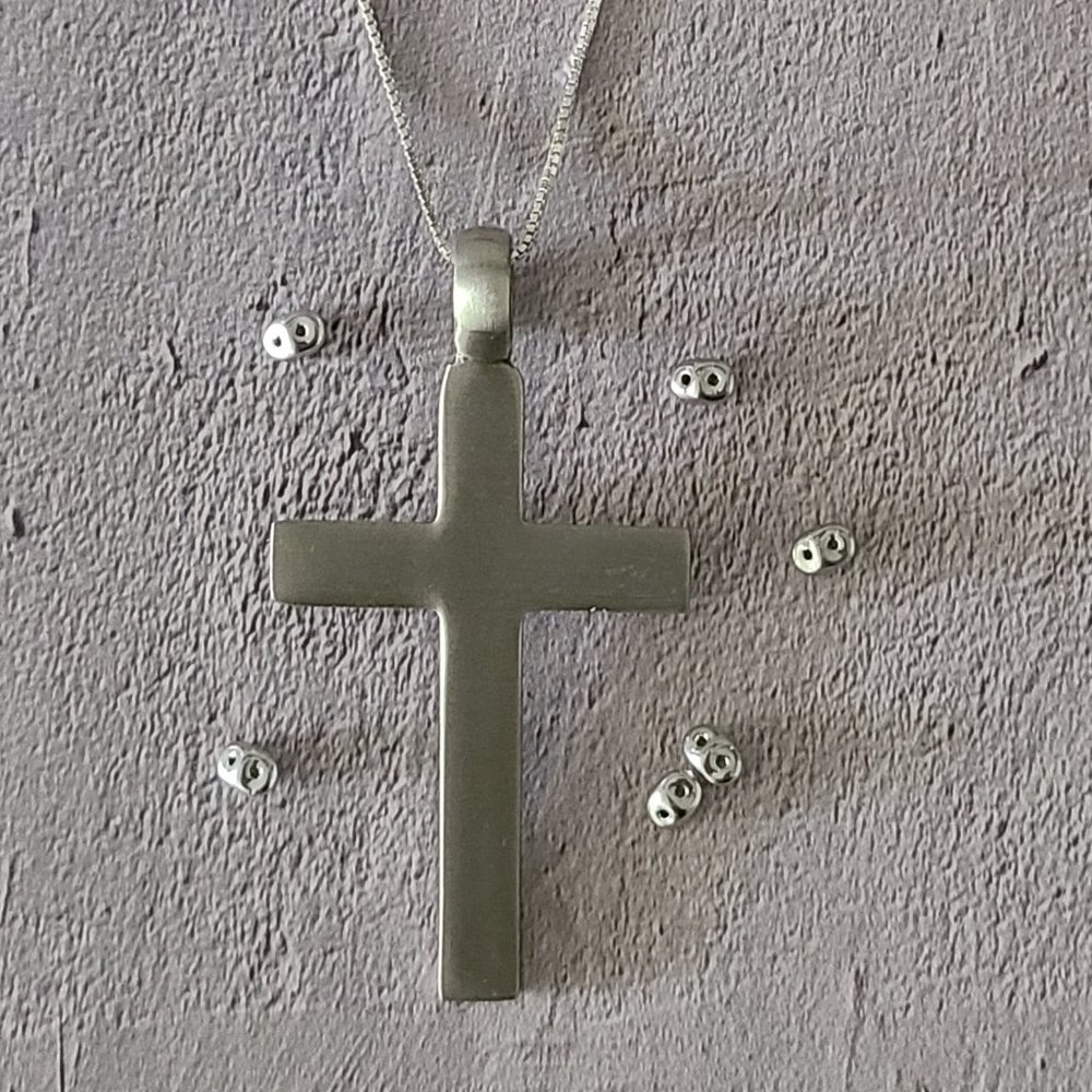 Pewter Cross Pendant on a Silver Chain